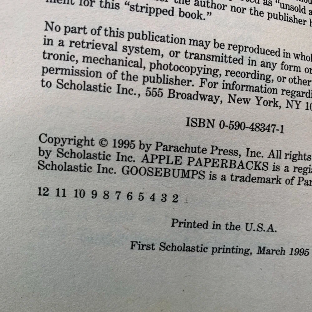 Vintage Goosebumps Paperback Book #29 Monster Blood III‎ 1st Print 1995